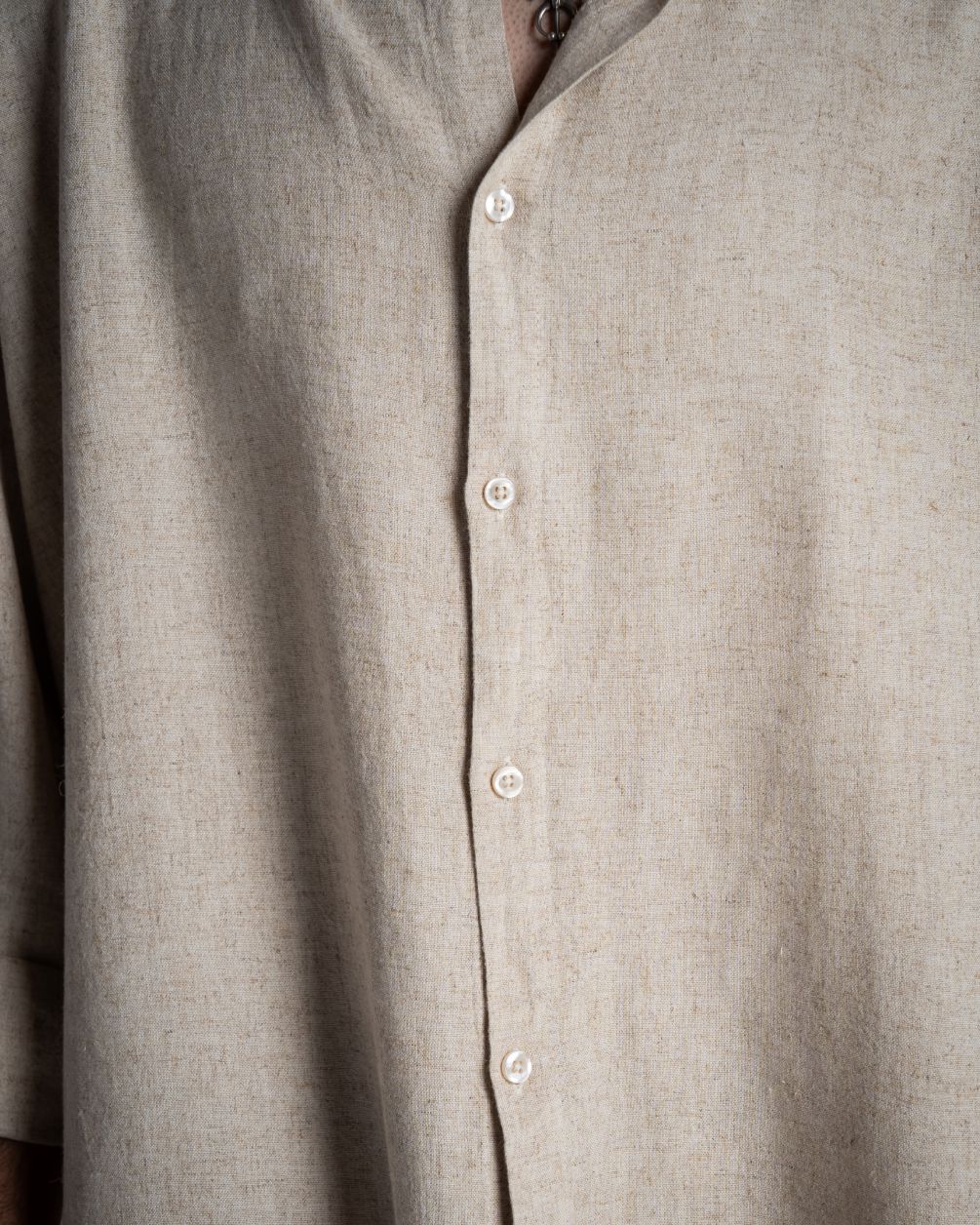 Beige Boyfriend Linen Shirt - Image 5