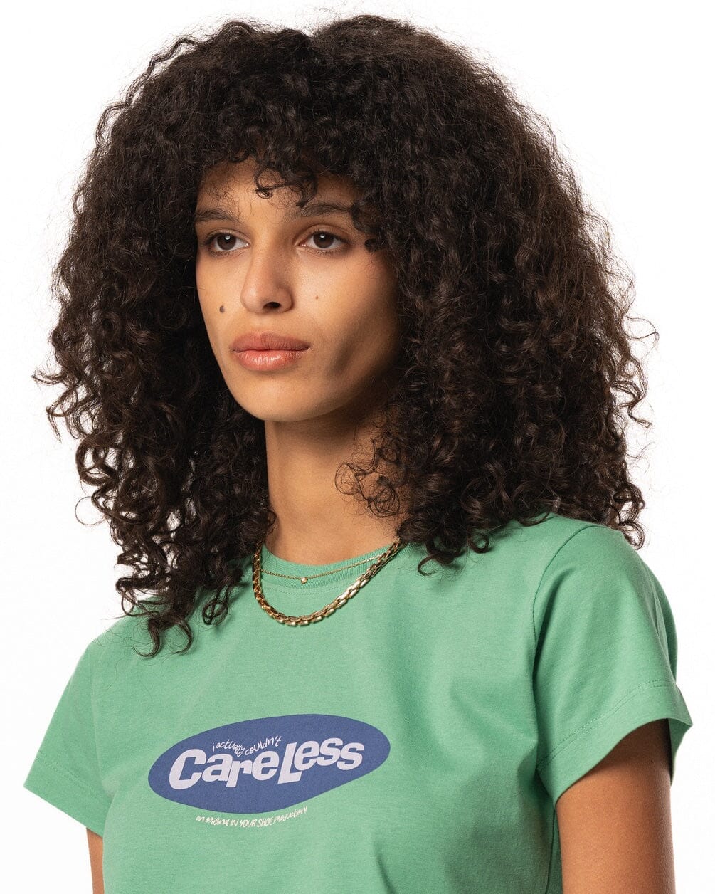 Couldn't Care Less Loose Cropped Baby Tee - Image 4
