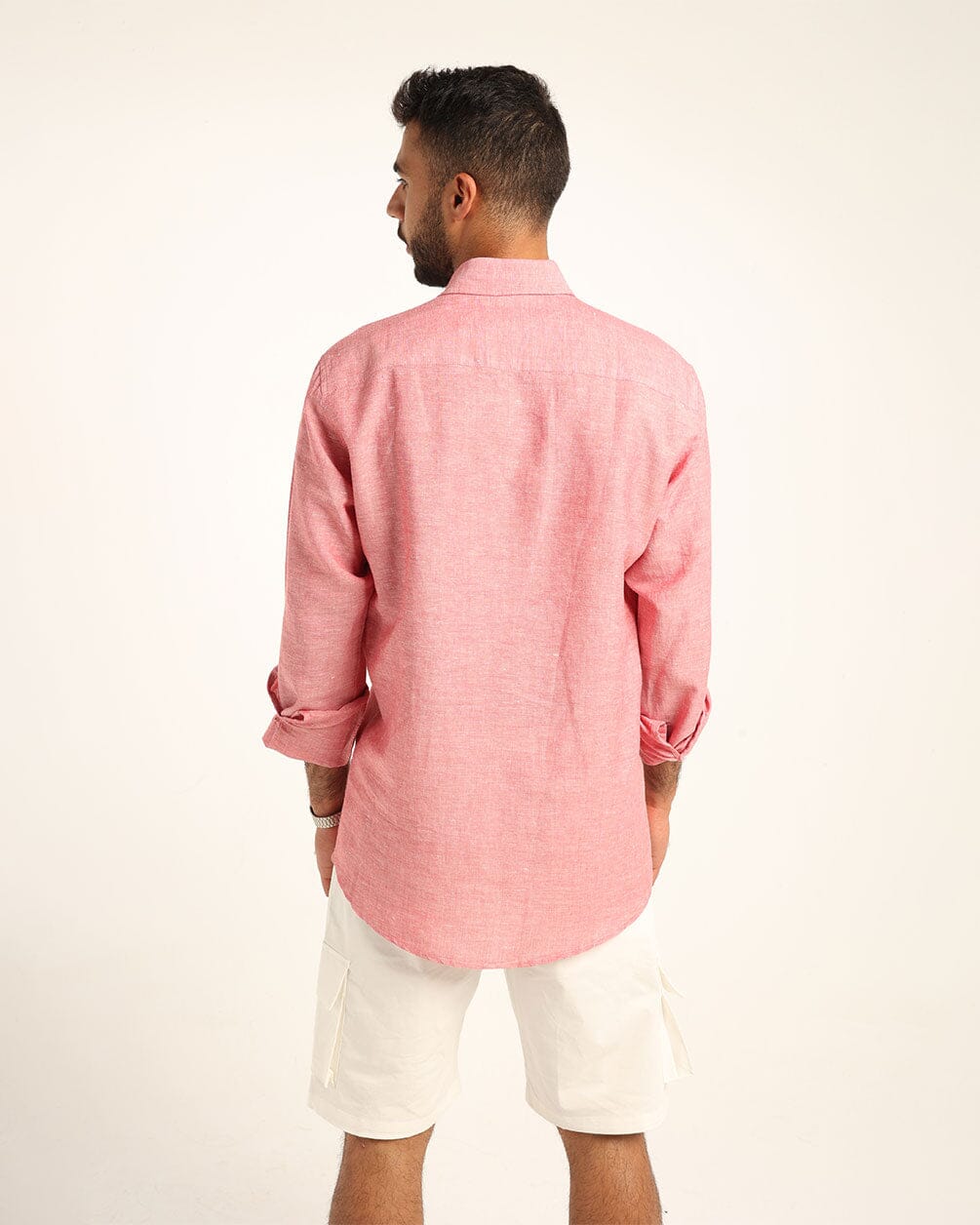 Dusty Red Linen Shirt - Image 5