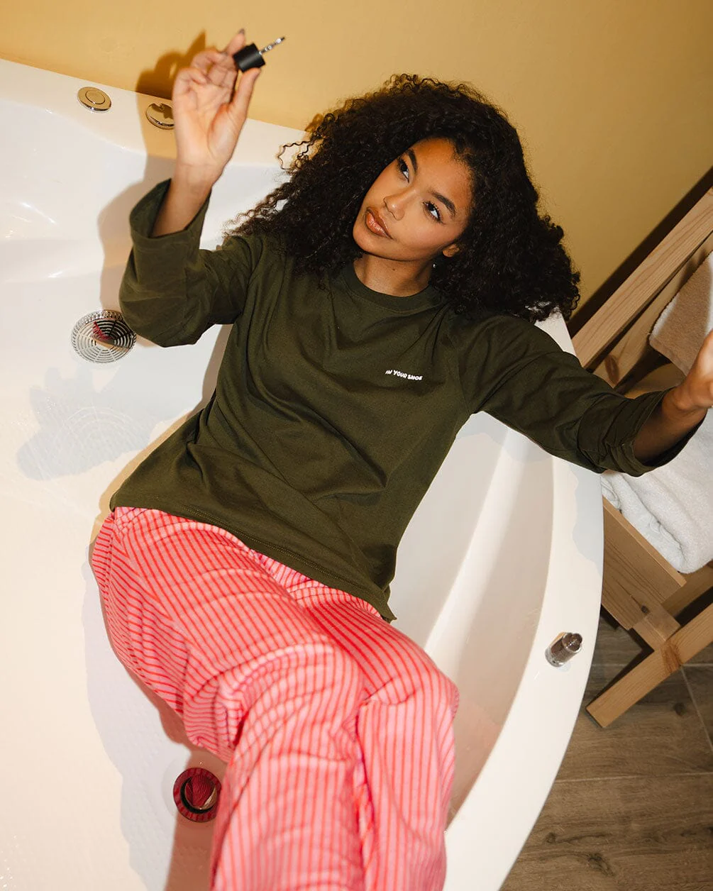 Olive Basic Long Sleeve Tee - Image 4