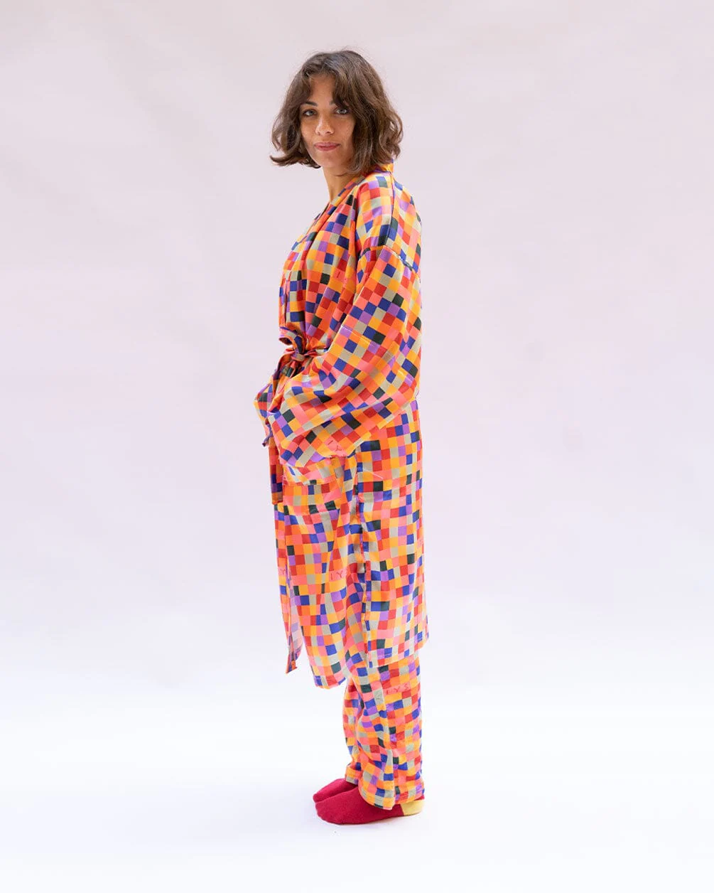 Orange Pixels Floppy Robe - Image 3