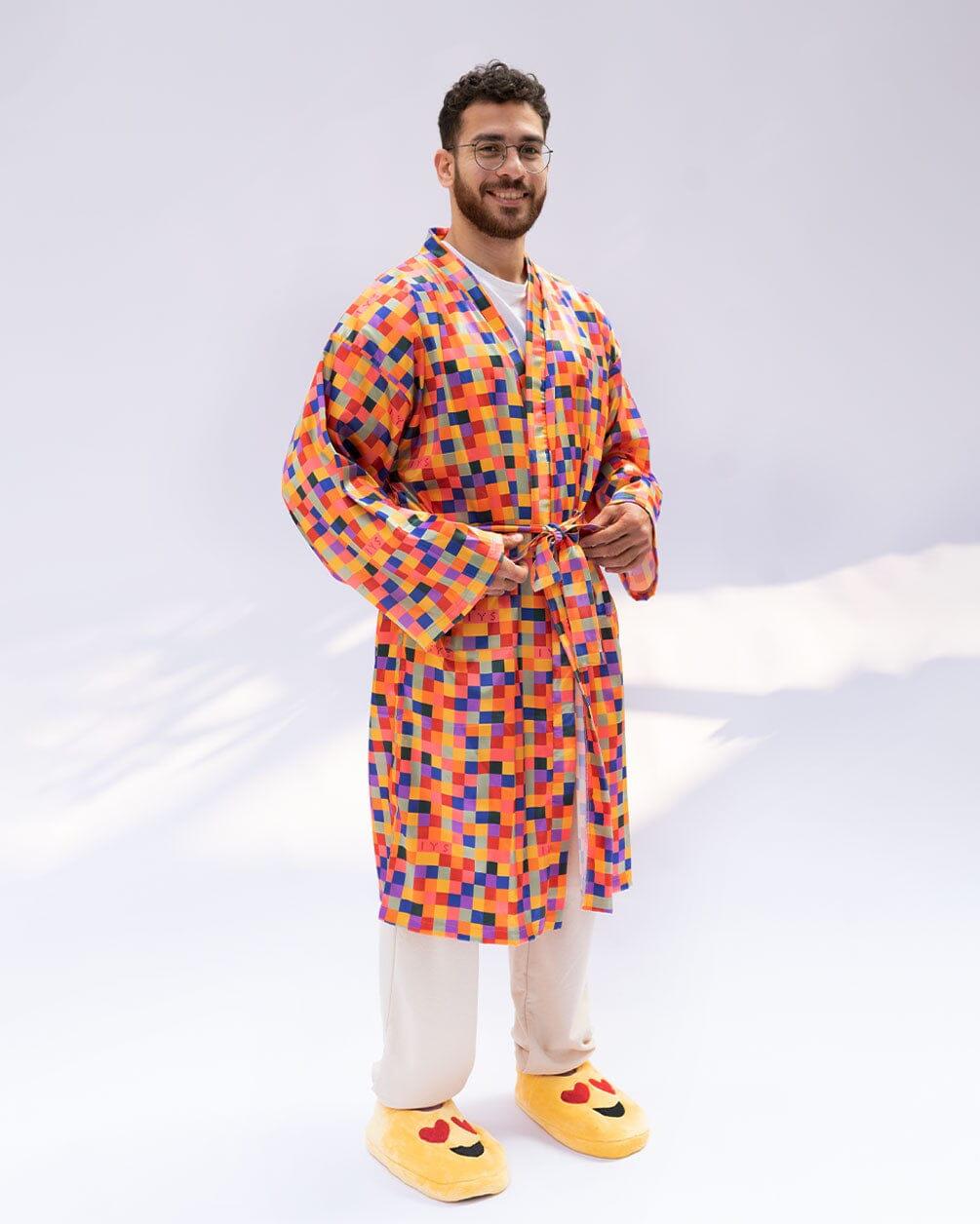 Orange Pixels Floppy Robe - Image 4
