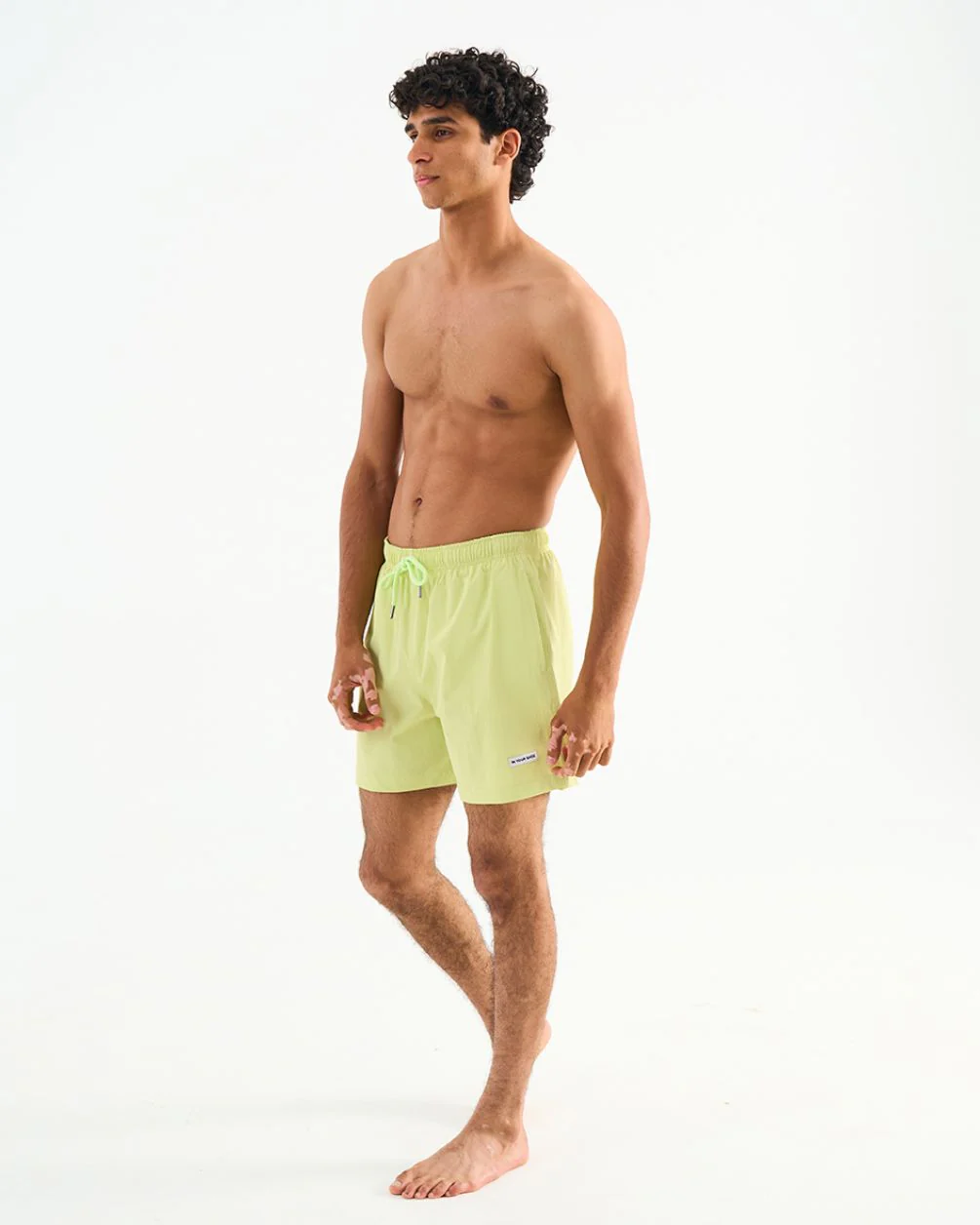 Solid Yellow Swim Shorts - Image 3