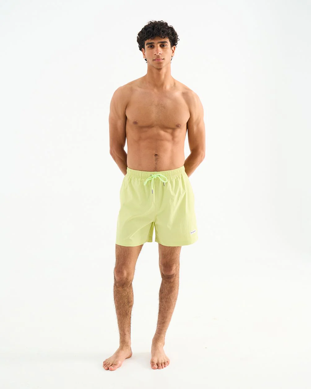 Solid Yellow Swim Shorts - Image 4