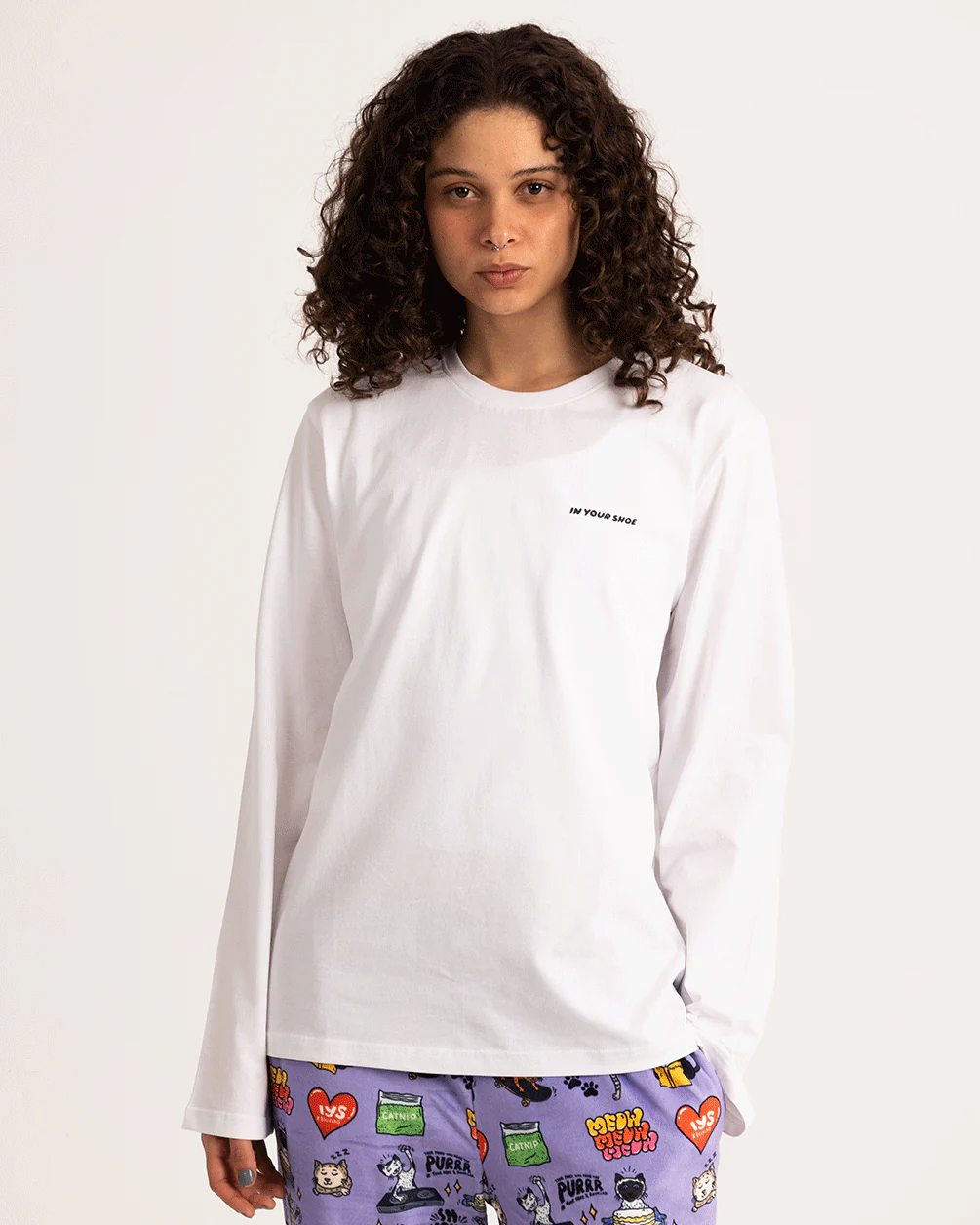 White Basic Long Sleeve Tee - Image 3