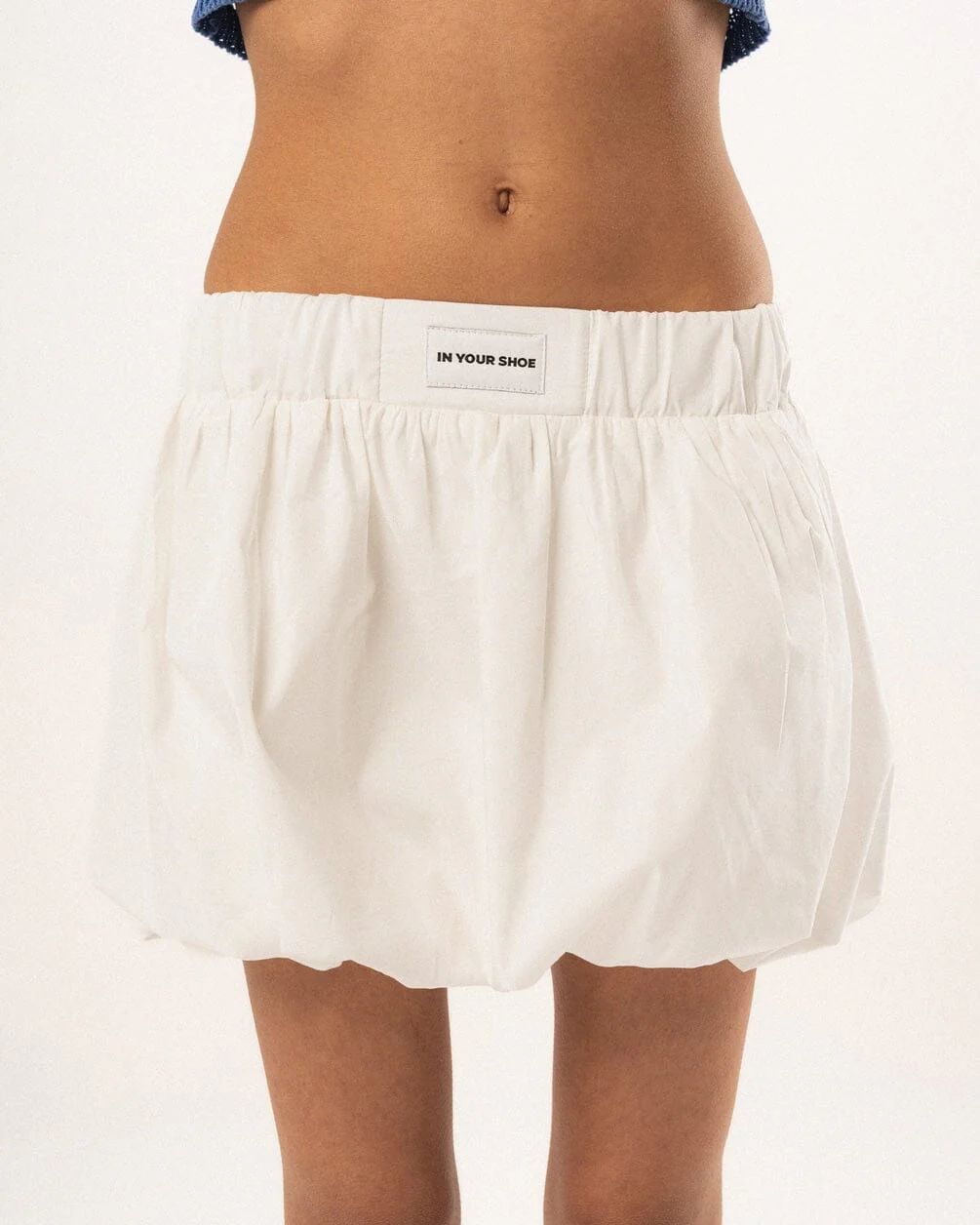 White Mini Balloon Skirt - Image 3