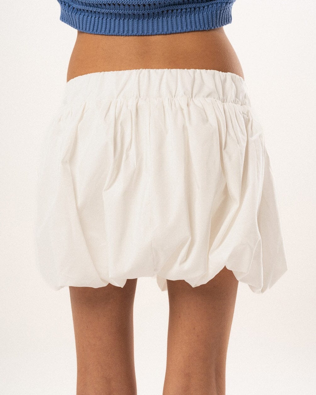 White Mini Balloon Skirt - Image 4